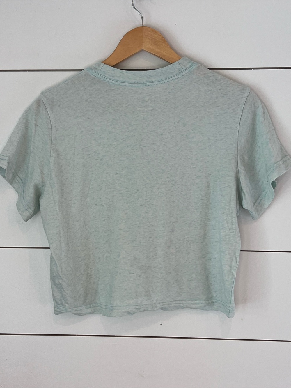 Nike Light Mint Green Crop Tee with White Swoosh athleisure‎ activewear - Picture 2 of 6